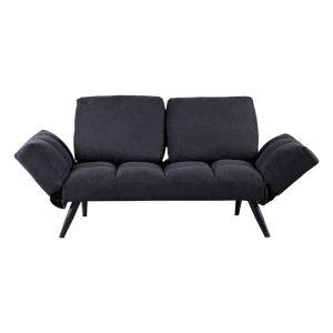 024 000035 2 Sofa-bed 3-seater Jackie pakoworld fabric anthracite-metal black 190x78x75cmIndoor furniture > Sofas-bed