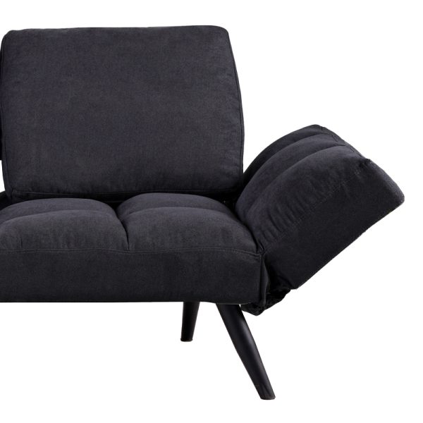 024 000035 3 Sofa-bed 3-seater Jackie pakoworld fabric anthracite-metal black 190x78x75cmIndoor furniture > Sofas-bed