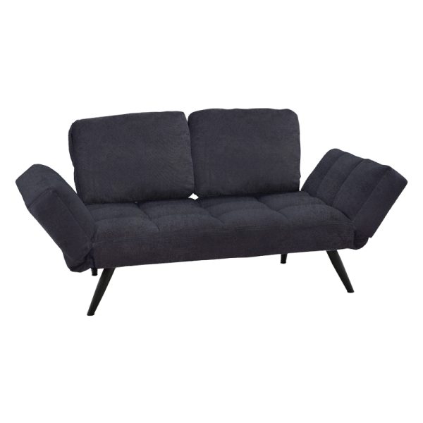 024 000035 Sofa-bed 3-seater Jackie pakoworld fabric anthracite-metal black 190x78x75cmIndoor furniture > Sofas-bed