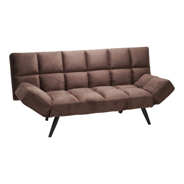 024 000049 2 Sofa - bed 3-seater Freddo I pakoworld velvet brown 181x81x86cmIndoor furniture > Sofas-bed