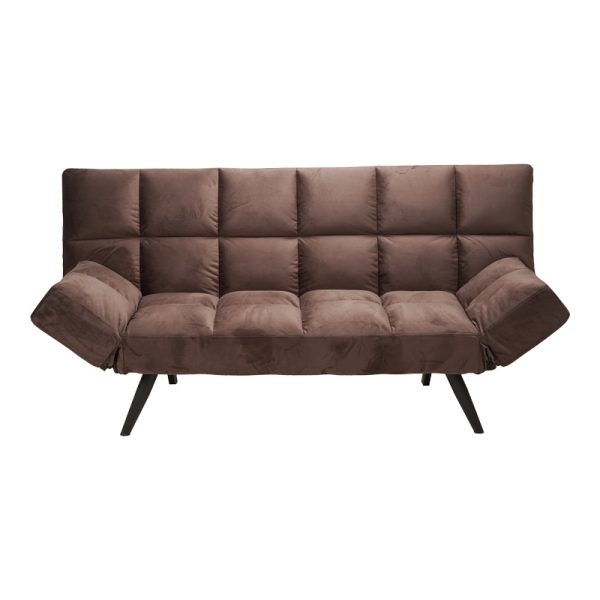 024 000049 4 Sofa - bed 3-seater Freddo I pakoworld velvet brown 181x81x86cmIndoor furniture > Sofas-bed