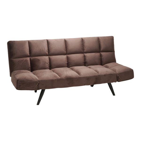 024 000049 Sofa - bed 3-seater Freddo I pakoworld velvet brown 181x81x86cmIndoor furniture > Sofas-bed