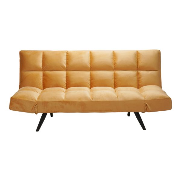 024 000050 3 Sofa - bed 3-seater Freddo pakoworld in yellow velvet 181x81x86cmIndoor furniture > Sofas-bed