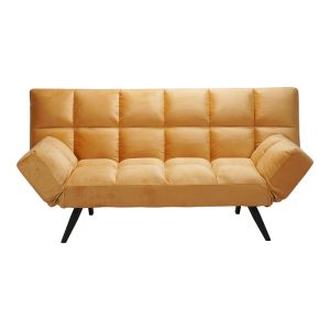 024 000050 4 Sofa - bed 3-seater Freddo pakoworld in yellow velvet 181x81x86cmIndoor furniture > Sofas-bed