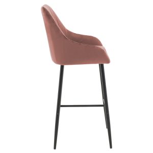 029 000171 2 Bar Stool Patrin metal black legs - velvet rotten apple colorIndoor furniture > Bar stools