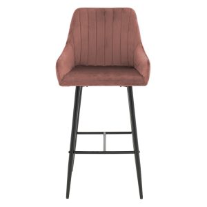 029 000171 3 Bar Stool Patrin metal black legs - velvet rotten apple colorIndoor furniture > Bar stools