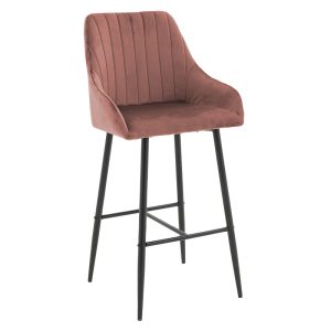 029 000171 Bar Stool Patrin metal black legs - velvet rotten apple colorIndoor furniture > Bar stools