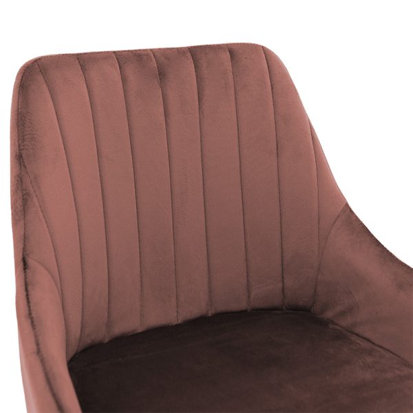 029 000171 4 Bar Stool Patrin metal black legs - velvet rotten apple colorIndoor furniture > Bar stools
