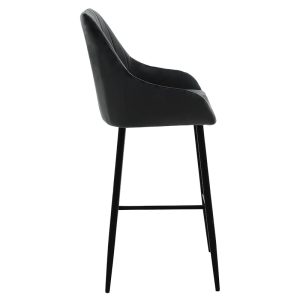 029 000172 2 Bar Stool Patrin metal black legs - velvet black colorIndoor furniture > Bar stools