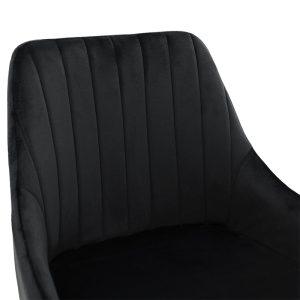 029 000172 4 Bar Stool Patrin metal black legs - velvet black colorIndoor furniture > Bar stools