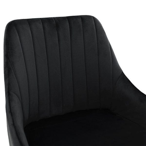 029 000172 4 Bar Stool Patrin metal black legs - velvet black colorIndoor furniture > Bar stools