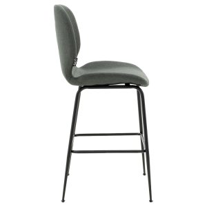 029 000187 2 Bar Stool Impel metal black legs-fabric dark greyIndoor furniture > Bar stools