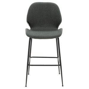 029 000187 3 Bar Stool Impel metal black legs-fabric dark greyIndoor furniture > Bar stools
