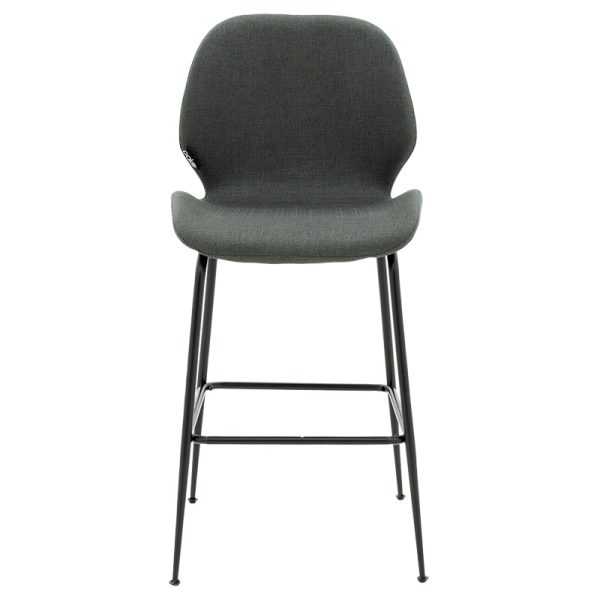 029 000187 3 Bar Stool Impel metal black legs-fabric dark greyIndoor furniture > Bar stools