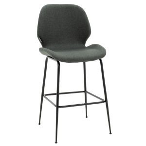 029 000187 Bar Stool Impel metal black legs-fabric dark greyIndoor furniture > Bar stools