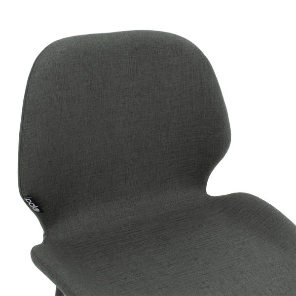029 000187 4 Bar Stool Impel metal black legs-fabric dark greyIndoor furniture > Bar stools