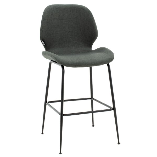 029 000187 Bar Stool Impel metal black legs-fabric dark greyIndoor furniture > Bar stools