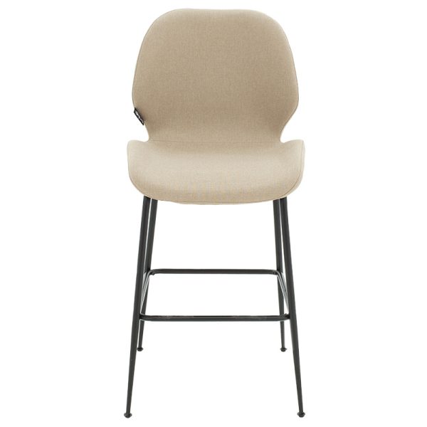 029 000188 3 Bar Stool Impel metal black legs-fabric beigeIndoor furniture > Bar stools