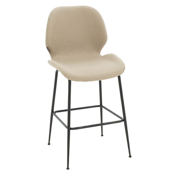 029 000188 Bar Stool Impel metal black legs-fabric beigeIndoor furniture > Bar stools