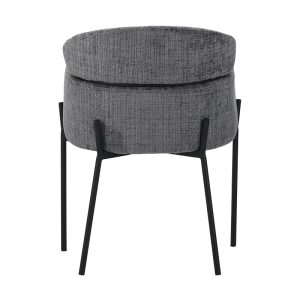 029 000251 4 Tolerse Inart armchair light gray fabric-leg black metal 58x57x80cmIndoor furniture > Armchairs