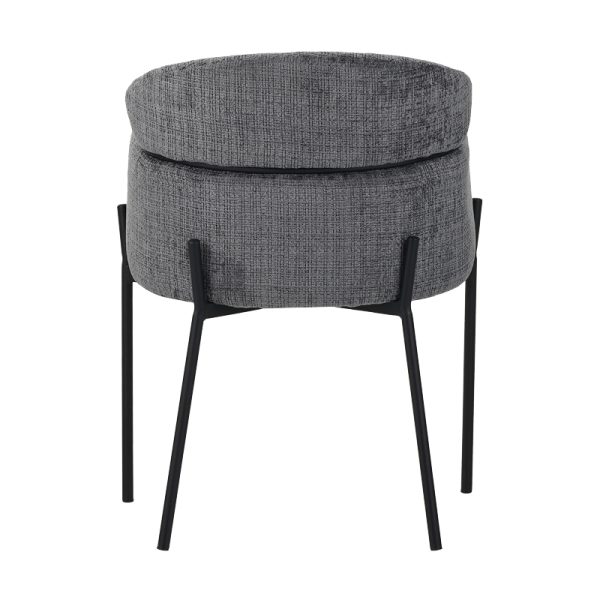 029 000251 4 Tolerse Inart armchair light gray fabric-leg black metal 58x57x80cmIndoor furniture > Armchairs