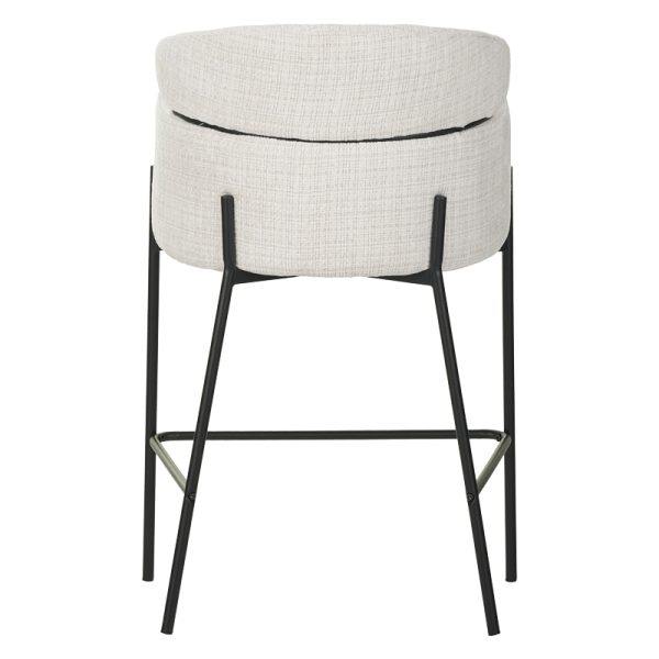 029 000255 4 Bar stool Tolerse Inart beige fabric-leg black metalIndoor furniture > Bar stools
