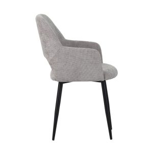 029 000257 2 Factols Inart armchair beige-grey fabric-leg black metal 53x61x84cmIndoor furniture > Living room armchairs