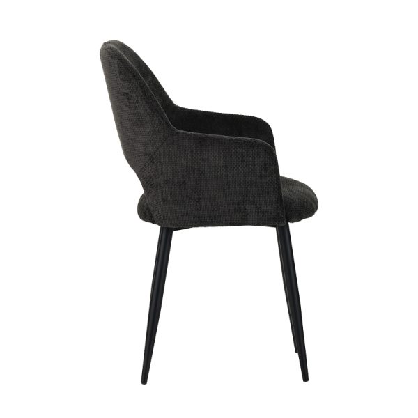 029 000258 2 Factols Inart armchair dark grey fabric-leg black metal 53x61x84cmIndoor furniture > Living room armchairs