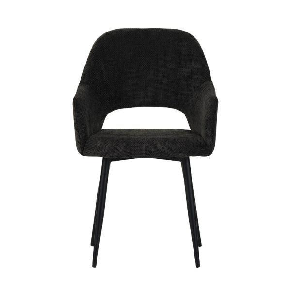 029 000258 3 Factols Inart armchair dark grey fabric-leg black metal 53x61x84cmIndoor furniture > Living room armchairs