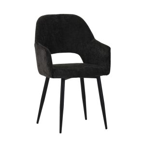 029 000258 Factols Inart armchair dark grey fabric-leg black metal 53x61x84cmIndoor furniture > Living room armchairs