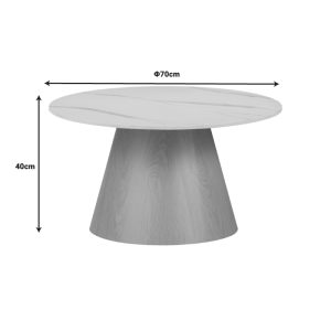 029 000265 3 Coffee table Soleire Inart white marble sintered stone D70x40cmIndoor furniture > Tables auxiliary