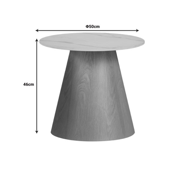 029 000266 3 Side table Soleire Inart white marble sintered stone D50x46cmIndoor furniture > Coffee tables
