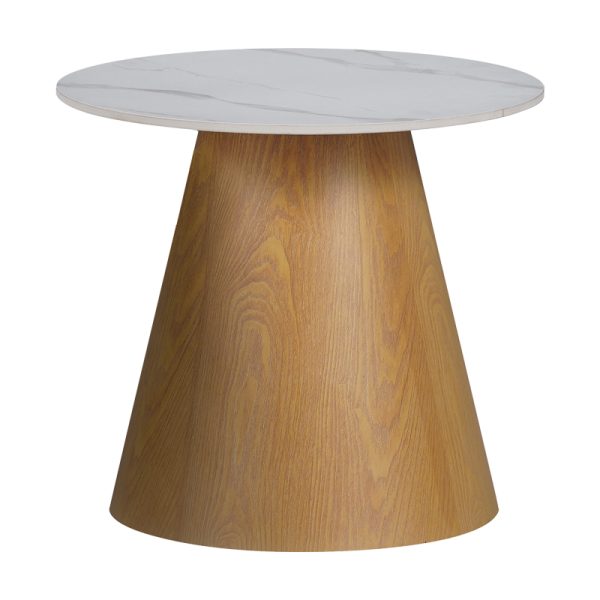 029 000266 Side table Soleire Inart white marble sintered stone D50x46cmIndoor furniture > Coffee tables