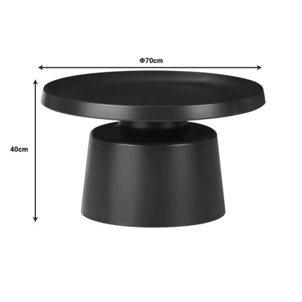 029 000270 3 Coffee table Ginoze Inart black metal D70x40cmIndoor furniture > Tables auxiliary