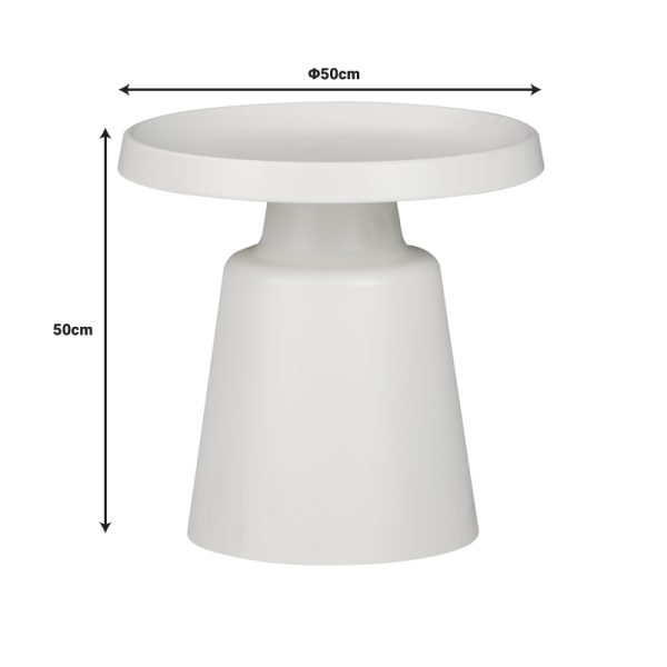 029 000271 3 Side table Ginoze Inart white metal D50x50cmIndoor furniture > Coffee tables