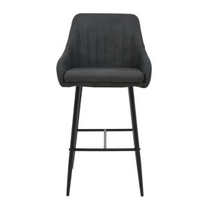 029 000288 3 Bar Stool Patrin dark grey color pu-metal leg in black color