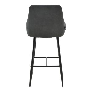 029 000288 4 Bar Stool Patrin dark grey color pu-metal leg in black color