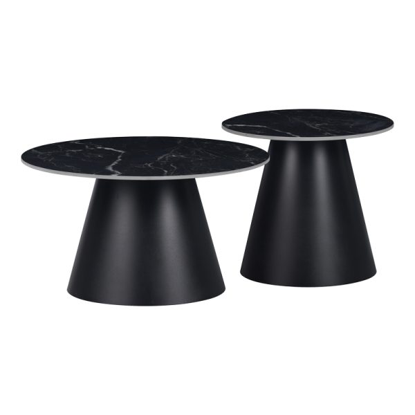029 000314 Fabrin Inart side table black marble sintered stone-black metalIndoor furniture > Tables auxiliary