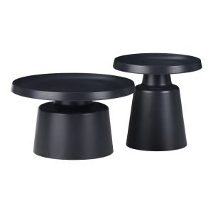 029 000315 Coffee table Ginoze Inart 2 pieces set black color metalIndoor furniture > Coffee tables