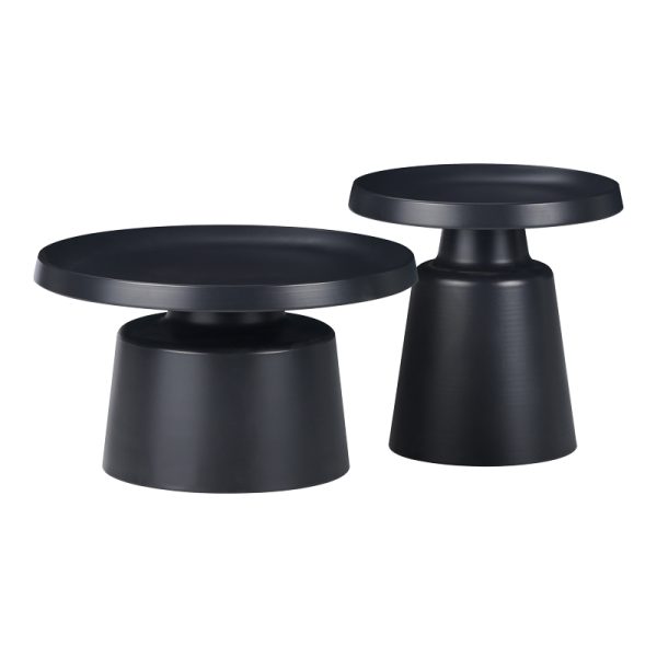 029 000315 Coffee table Ginoze Inart 2 pieces set black color metalIndoor furniture > Coffee tables