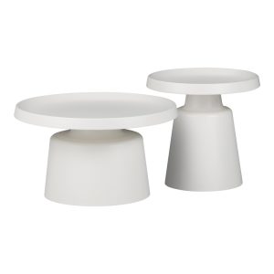 029 000316 Coffee table Ginoze Inart 2 pieces set in white color metalIndoor furniture > Coffee tables