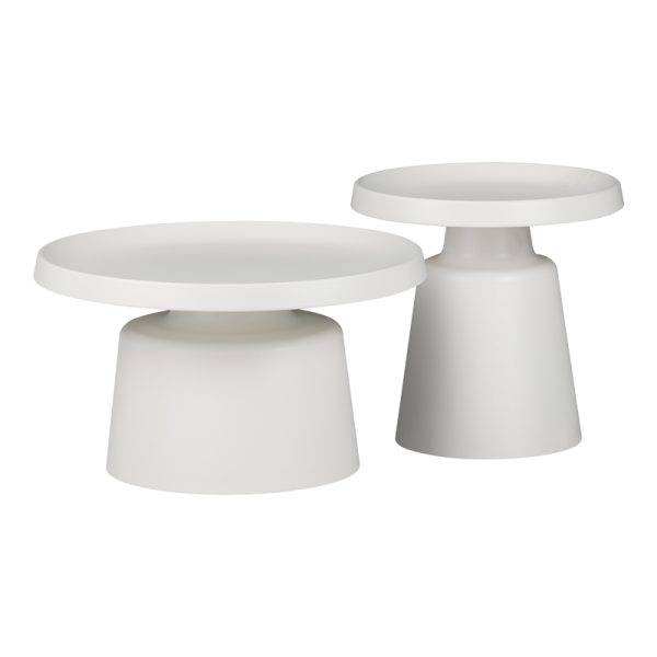 029 000316 Coffee table Ginoze Inart 2 pieces set in white color metalIndoor furniture > Coffee tables