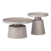 029 000317 Side table Soleire Inart white marble sintered stone D50x46cmIndoor furniture > Coffee tables