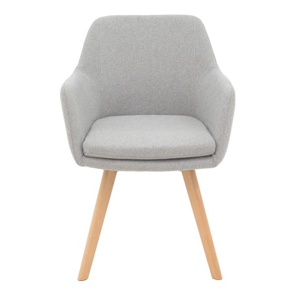 029 000328 3 Safira armchair pakoworld fabric in grey color with natural color wooden leg 57x58x84cmIndoor furniture > Armchairs