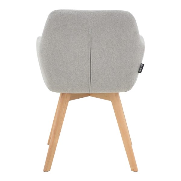 029 000328 4 Safira armchair pakoworld fabric in grey color with natural color wooden leg 57x58x84cmIndoor furniture > Armchairs