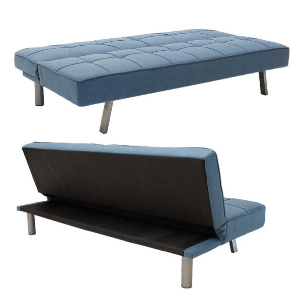 035 000024 3 3 seater sofa-bed Travis pakoworld with fabric in light blue color 175x83x74cmIndoor furniture > Sofas