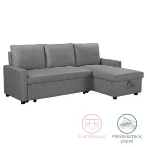 035 000064 Corner reversable sofa-bed Infuse pakoworld with storage space anthracite fabric 203x130x88cmIndoor furniture > Cornered sofas