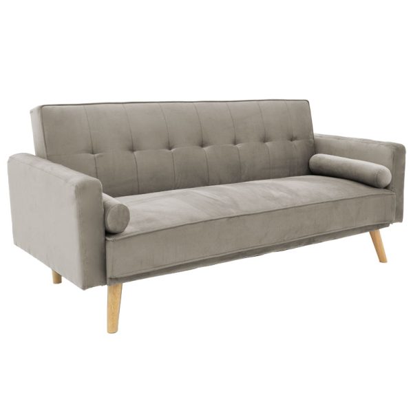 035 000066 3 seater sofa-bed Success pakoworld velvet grey 190x80x84 cmIndoor furniture > Sofas