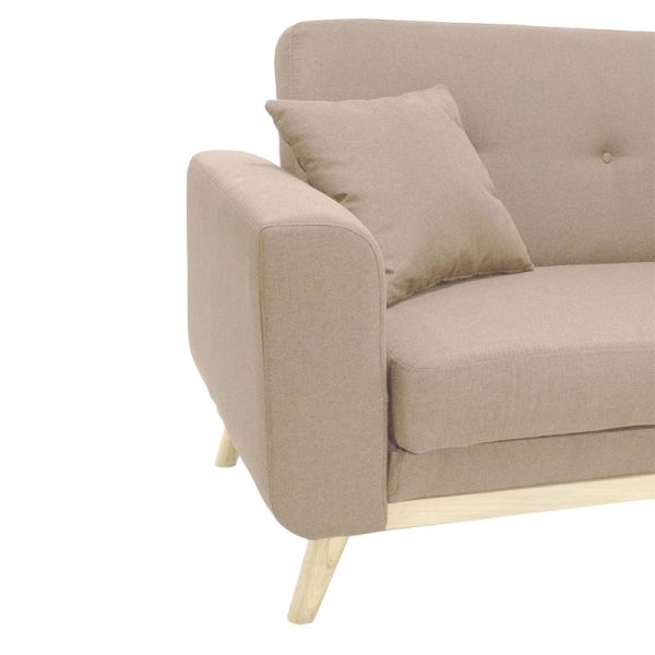 035 000085 3 Carmelo sofa bed - pakoworld beige-brown fabric 214x80x86 cmIndoor furniture > Sofas-bed