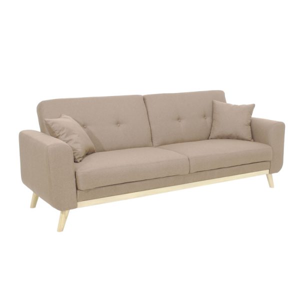 035 000085 Carmelo sofa bed - pakoworld beige-brown fabric 214x80x86 cmIndoor furniture > Sofas-bed